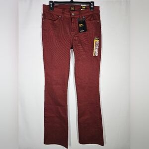 Lee Women's Red Jeans, Size 6M, Legendary Style Bootcut Mid Rise, Dark Glicia